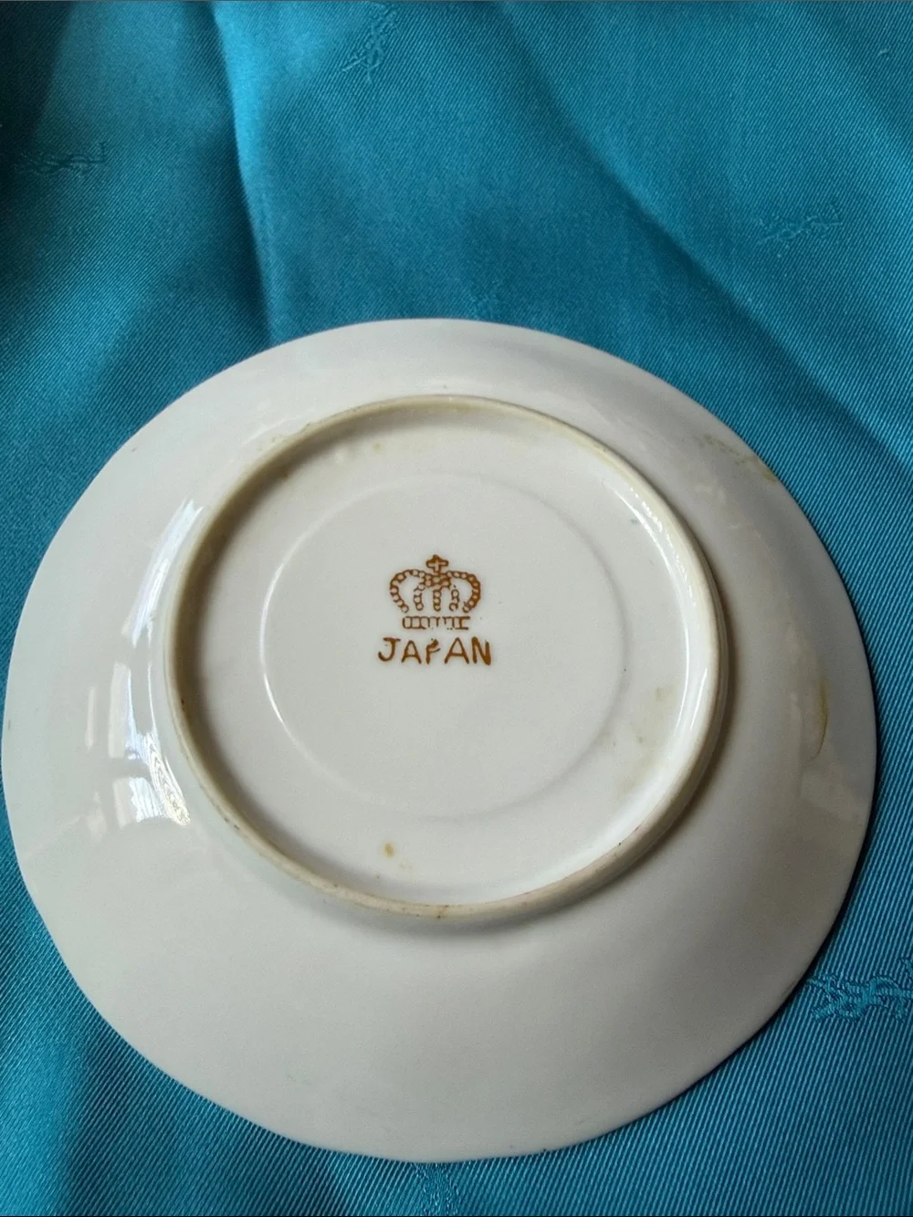 Vintage iridescent porcelain Japan saucer 4.5”